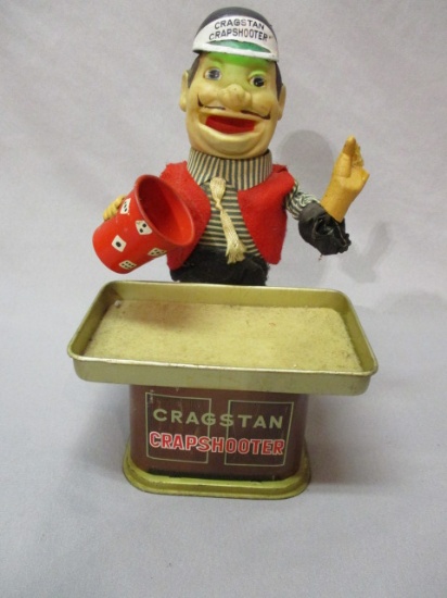 Cragstan Crapshooter Battery Operated Toy - Has some damage - Made In Japan 9 1/2"