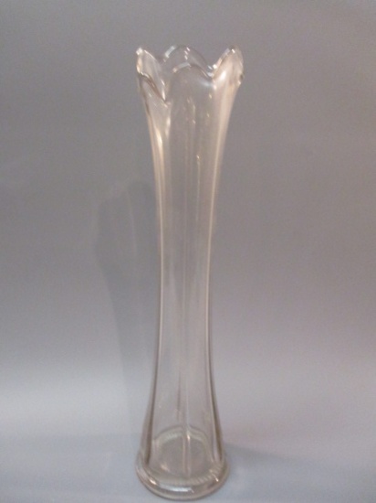 Vintage Clear Swung/Stretched Glass Vase 16"