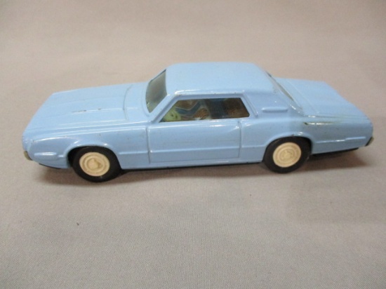 1960's Blue Thunderbird Tin Friction Toy Car By Bandai - Made In Japan