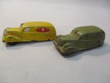2 Small 1940's Ambulance Toy Cars By Sunrubber Co.
