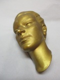 1930's Woman's Face Art Deco Cast Metal Wall Plaque By Frankart 7