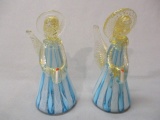 2 Murano Glass Angels with Candle 5