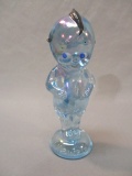 Vintage Blue Iridescent Glass Kewpie Marked Kewpie 6 1/2