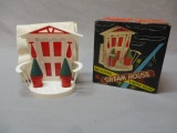 Vintage Dream House Salt & Pepper Shakers & Napkin Holder in Original Box 5 1/2