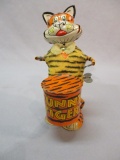 Vintage Louis Marx Funny Tiger Drummer Tin Windup Toy 7