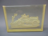 Vintage Chevrolet Race Car Etched in Lucite
