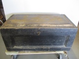 Vintage Handmade Wooden Toolbox w/Contents Has Original Key