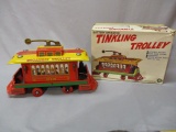 Vintage Tinkling Trolley With Original Box Battery Operated 13