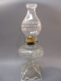 Antique Princess Feather Oil Lamp  18 1/2