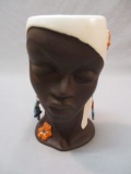 African Woman Head Vase By Napco 6 1/2