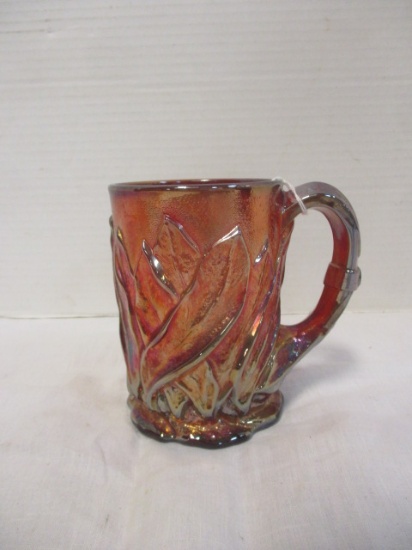 Vintage Imperial Glass Red Carnival Glass Mug