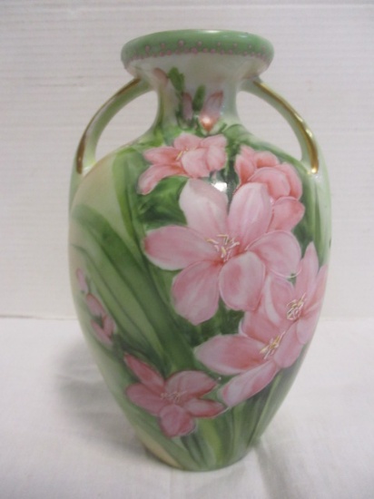 Vintage Hand-Painted Ceramic Porcelain Urn Vase