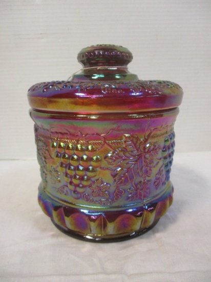 Vintage Fenton Carnival Glass Tobacco Jar