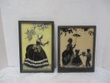 2 Vintage Reliance Glass Transfer Pictures - 