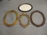4 Vintage Ornate Wood Oval Frames
