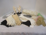 Collection of Vintage Ladies Gloves, Stands, and Box