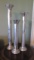 3 Piece Silver Tone Metal Tiered Pillar Candle Holders