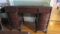 Vintage Mahogany Desk with Glass Top Protector