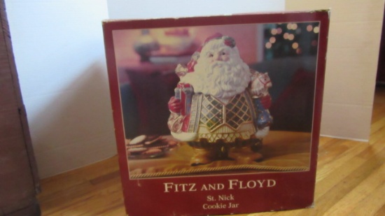 Fitz and Floyd St. Nick Cookie Jar in Original Box