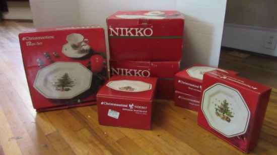 Vintage Nikko Christmastime with Green Hallmark in Original Boxes