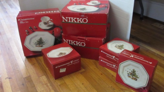 Vintage Nikko Christmastime with Green Hallmark in Original Boxes