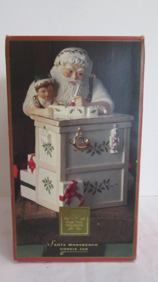 Lenox "Santa Workbench" Cookie Jar in Original Box
