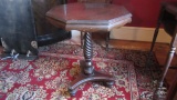 Octagonal Accent Table with Spiral Center Pedestal
