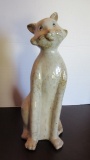 Glazed Pottery Cat Figure