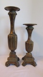 Two Tiered Pillar Candle Holder Set