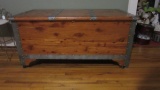 Vintage The Standard Red Cedar Chest Co. Blanket Chest with Metal Strap Accents