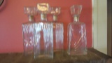 Four Clear Glass Decanters