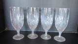 Four Shannon Crystal Water Goblets
