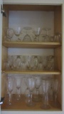 Large Grouping of Etched Crystal Stemware