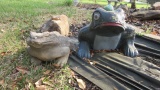 Two Concrete Frogs