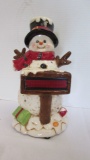 Snowman Holiday Lighted Sign Figurine