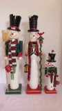 Three Home Accents Snowmen Nutcrackers