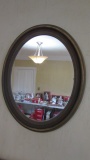 Wood Frame Oval Mirror
