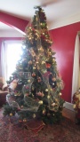 Beautifully Fully Decorated Home Accents 13' Pre-Lit Gunnison Pine Christmas Tree with Tree Skirt