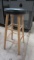 Central Chair Co. Black Padded Seat Wood Barstool