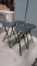 Four Central Park Industries Black Folding Stools with Padded Seats