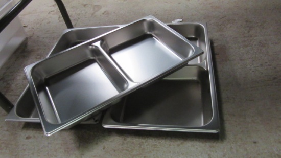 Three Carlisle Stainless Divided Pan