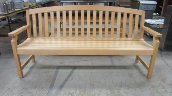 Landscape Form Wood Slat Natural Maple Bench