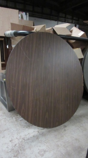 Wood Grain Finish Top 5' Round Folding Leg Table