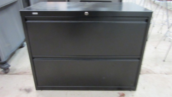 OfficeMax Black Metal 2 Drawer Lateral File Cabinet