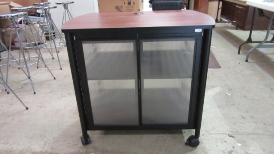 Portable Media Console with Locking Caster