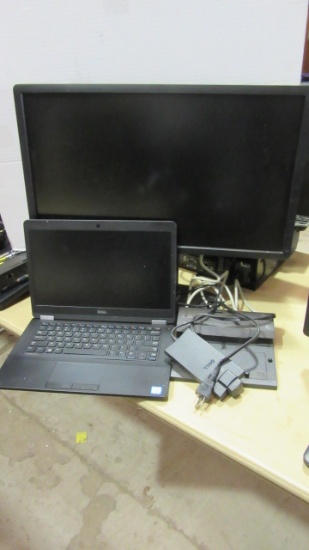 Dell Latitude 5480 Laptop, Charging Dock and  24" Monitor