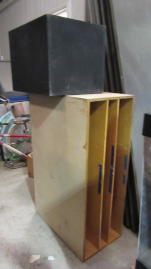 Custom Constructed Wood Storage Crate and Divided Flat Storage