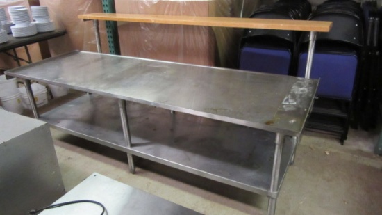 Advance Tabco SS Portable Commercial Equipment Table with Butcher Block