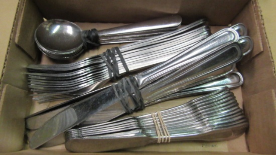 One Dozen Each Mismatched Pattern Dinner Knives, Forks, Soup Spoons and One Dozen Spreaders
