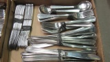 Two Dozen Each Mismatched Pattern Dinner Knives, Forks, Soup Spoons and Spreaders